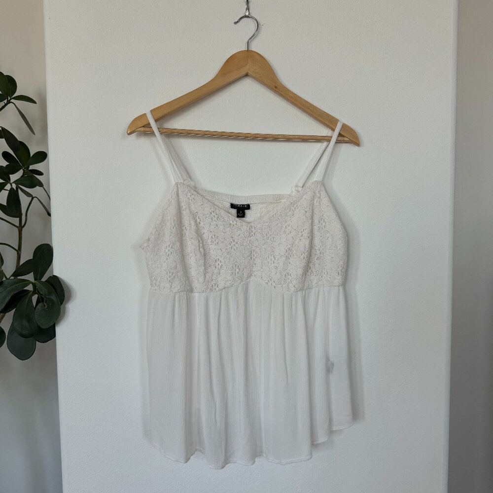 Torrid White Gauze Tank Large NWOT